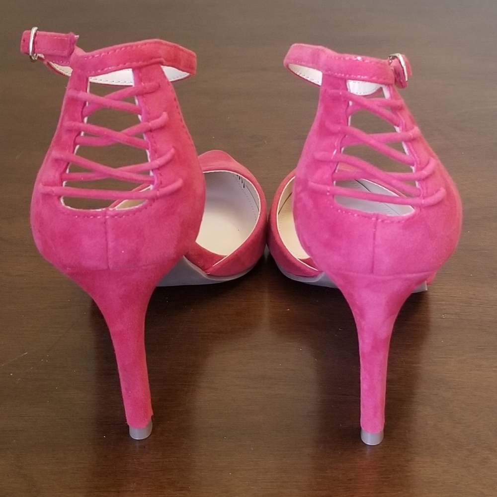 Red Velvet Lace Back Heels